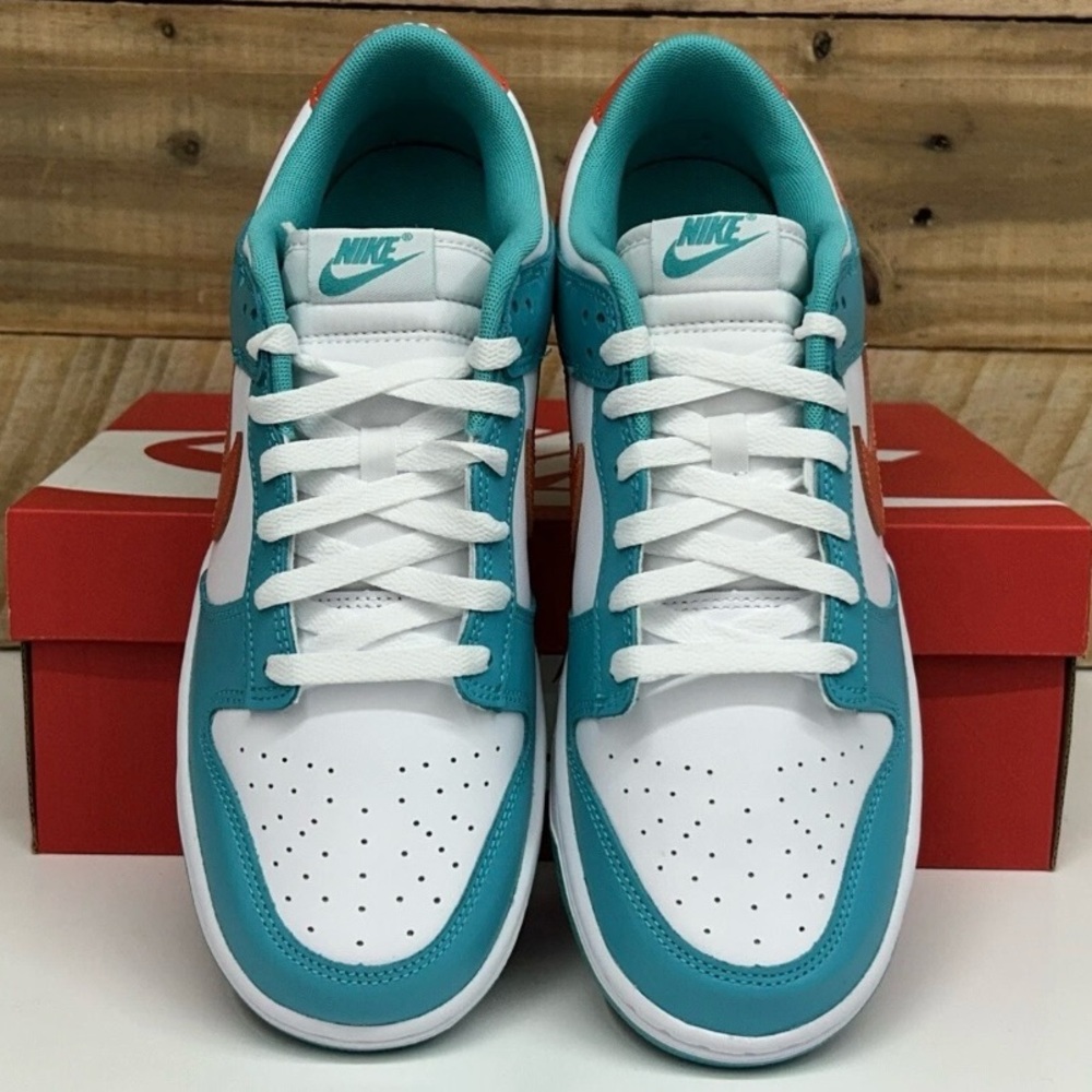 Nike Dunk Low Retro Miami Dolphins Blue Orange Dusty Cactus DV0833-102- Mens 8.5 - Picture 4 of 7